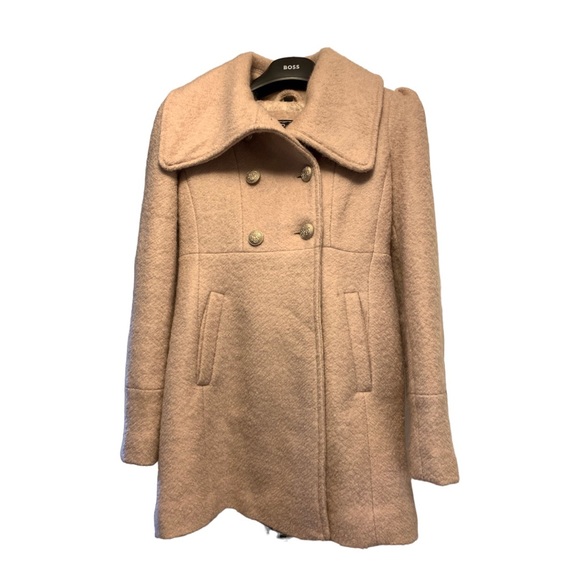 Guess Pink Wool Pea Coat with Cute Back Bow - Classic Elegance. - Picture 1 of 10